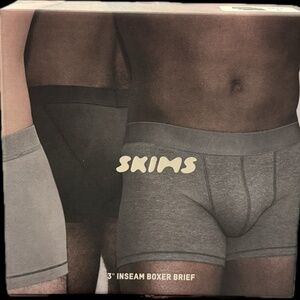 NIB - SKIMS 3" Inseam Men's Boxer Briefs - 3-pack - Size Large - Onyx (black)